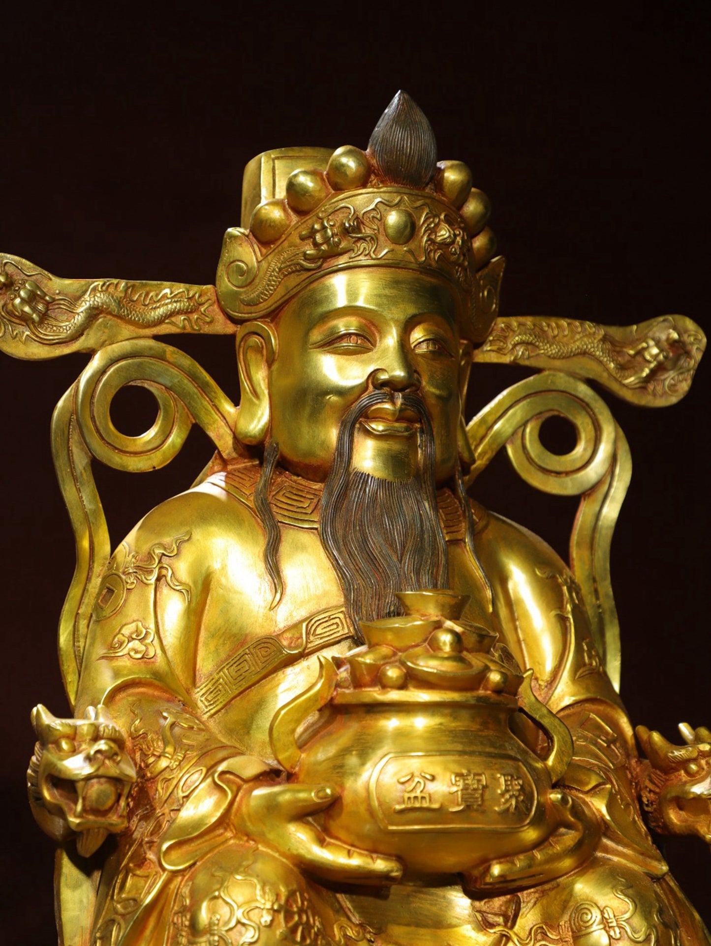 Bronze Plated Statue of God of Wealth