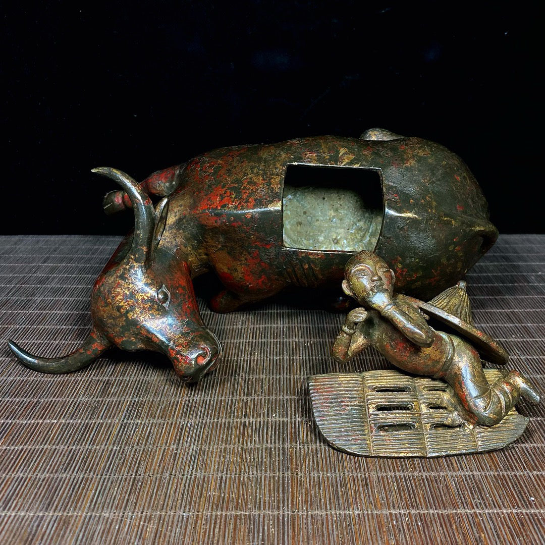 Chinese antique pure copper incense burner