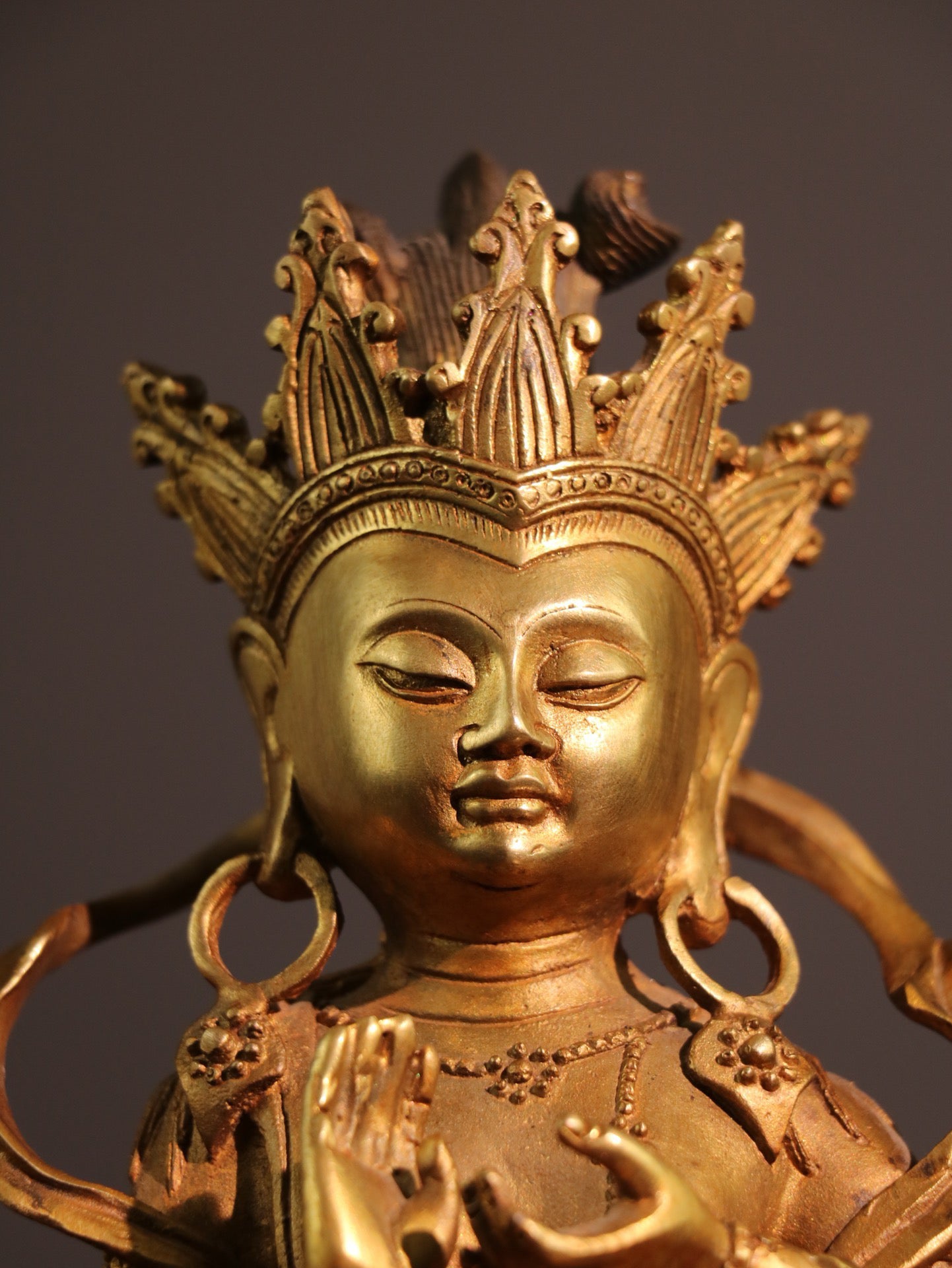 Chinese Antique Pure Copper Free Peacock Bodhisattva