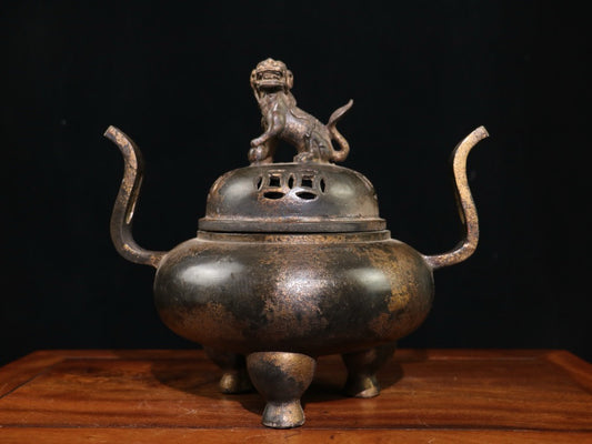 Chinese antique pure copper incense burner
