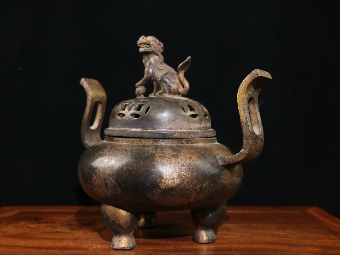 Chinese antique pure copper incense burner
