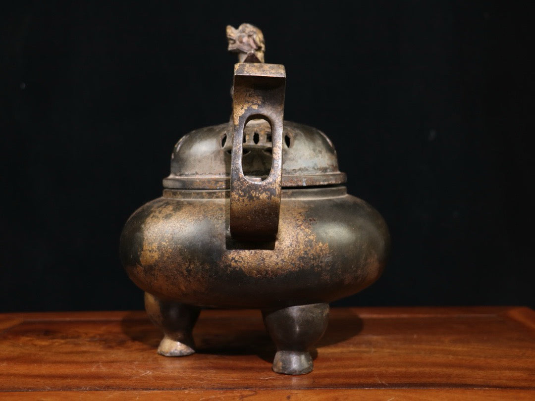 Chinese antique pure copper incense burner