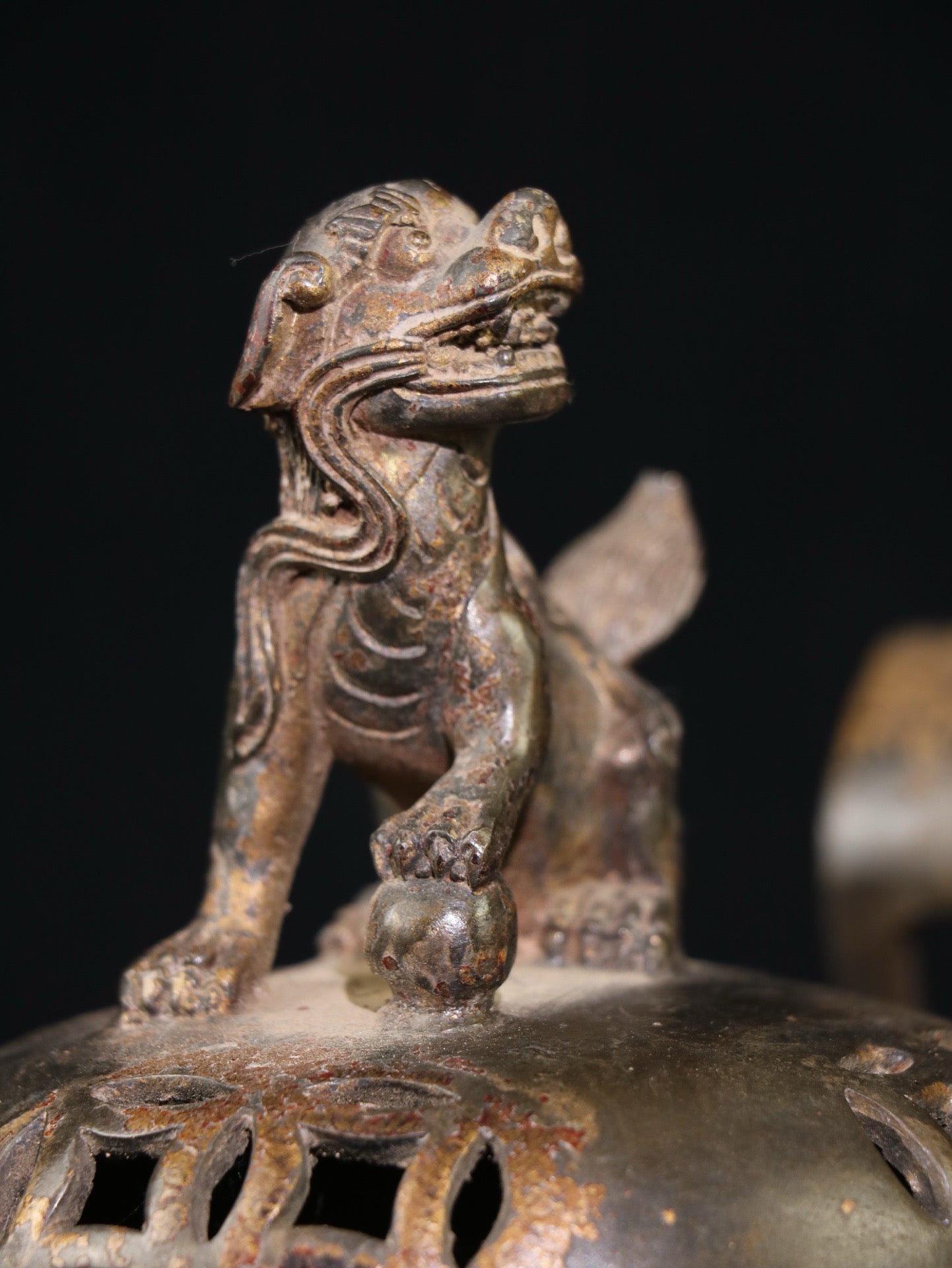 Chinese antique pure copper incense burner
