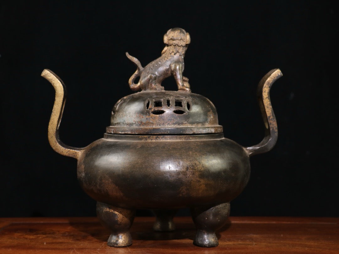 Chinese antique pure copper incense burner