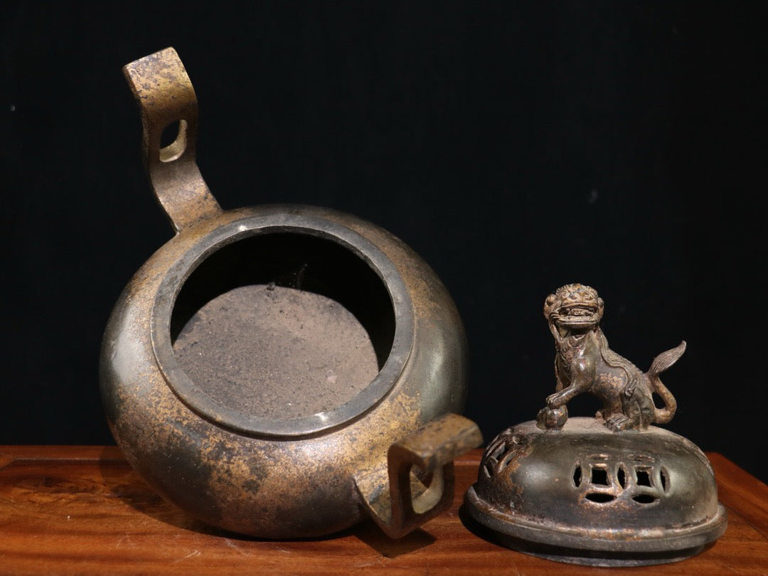 Chinese antique pure copper incense burner