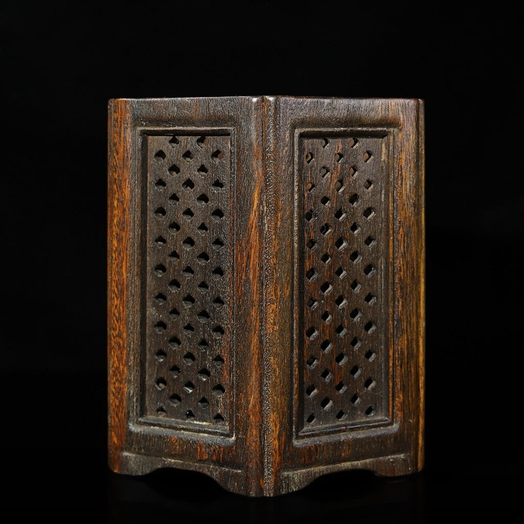 Hua Li Mu hollow carved hexagonal pen holder