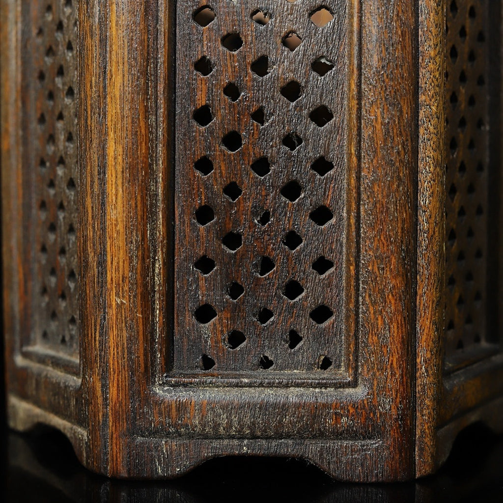 Hua Li Mu hollow carved hexagonal pen holder