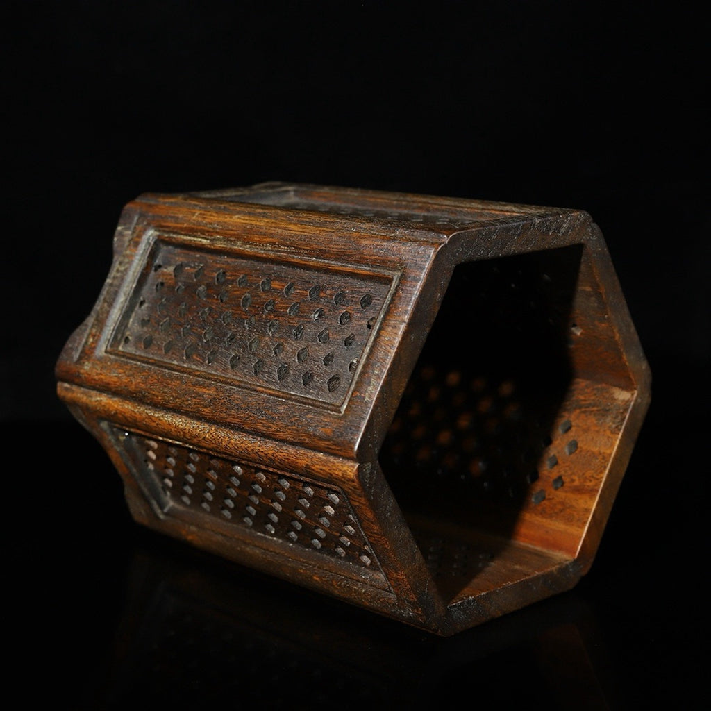 Hua Li Mu hollow carved hexagonal pen holder
