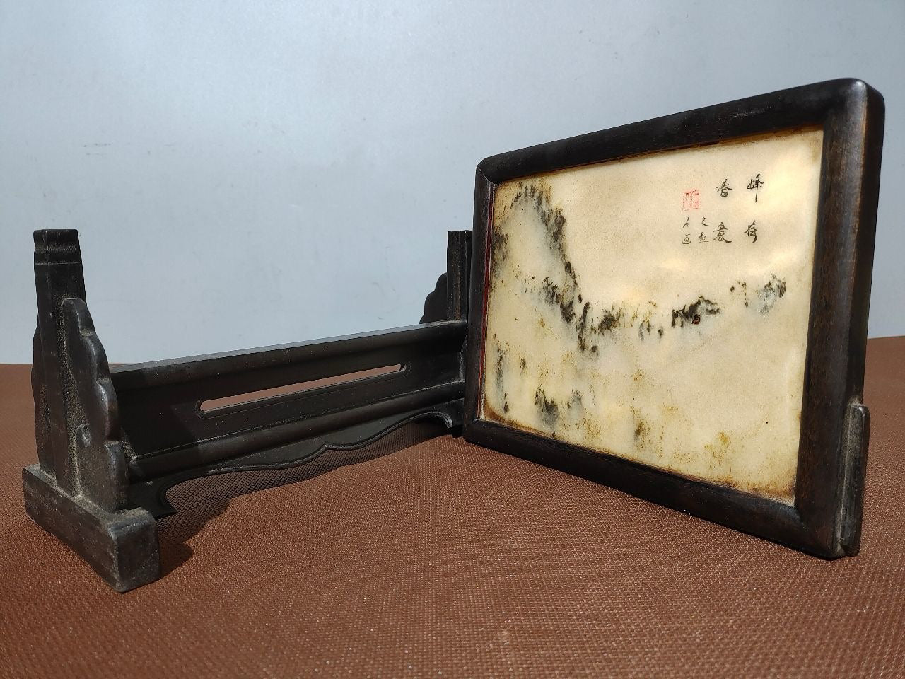 Chinese antique ebony screen insert