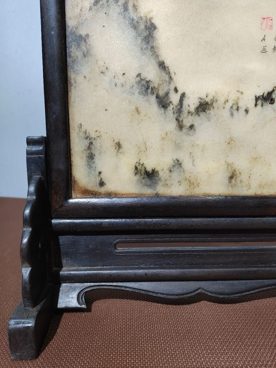 Chinese antique ebony screen insert