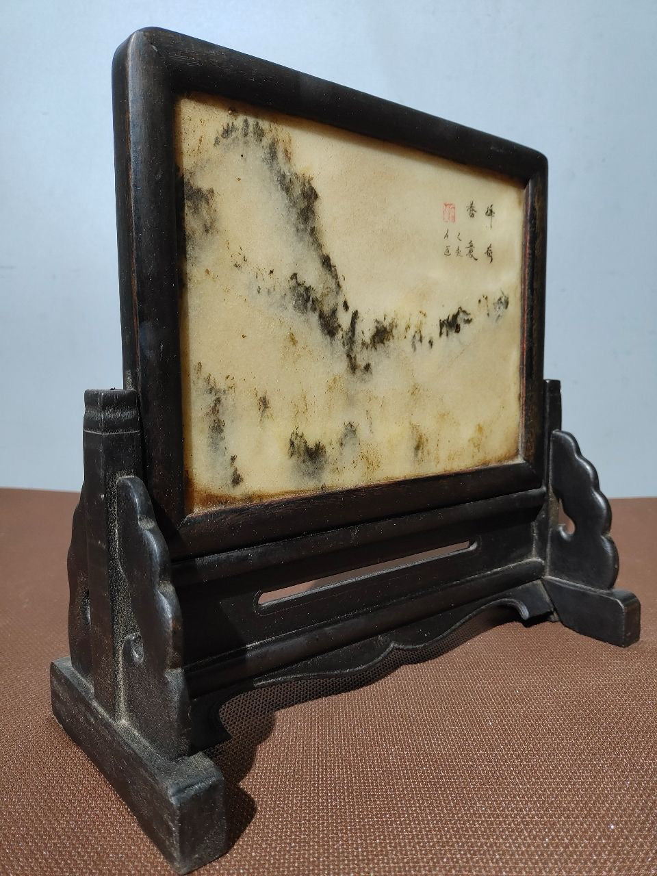 Chinese antique ebony screen insert
