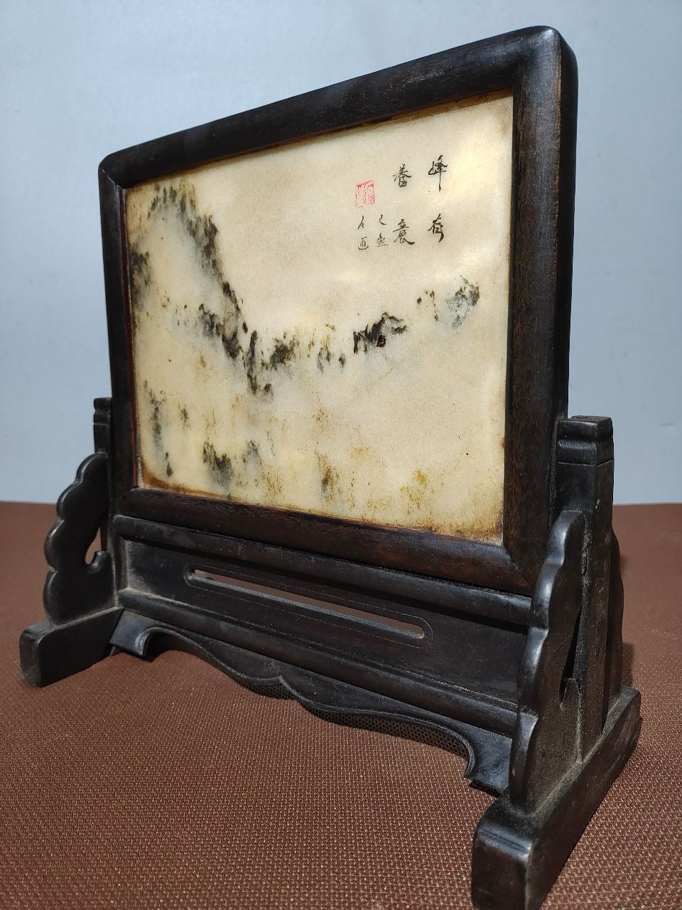 Chinese antique ebony screen insert