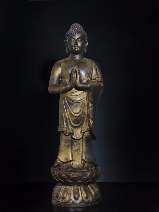 Chinese antique pure copper Buddha statue of the Great Sun Tathagata