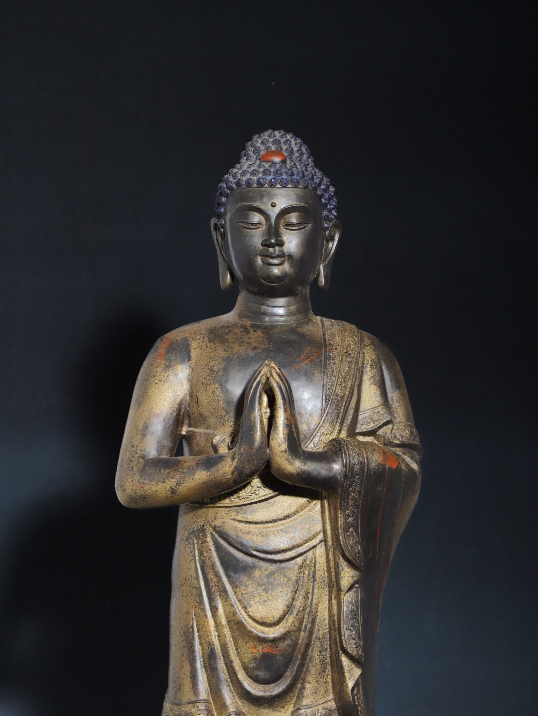 Chinese antique pure copper Buddha statue of the Great Sun Tathagata
