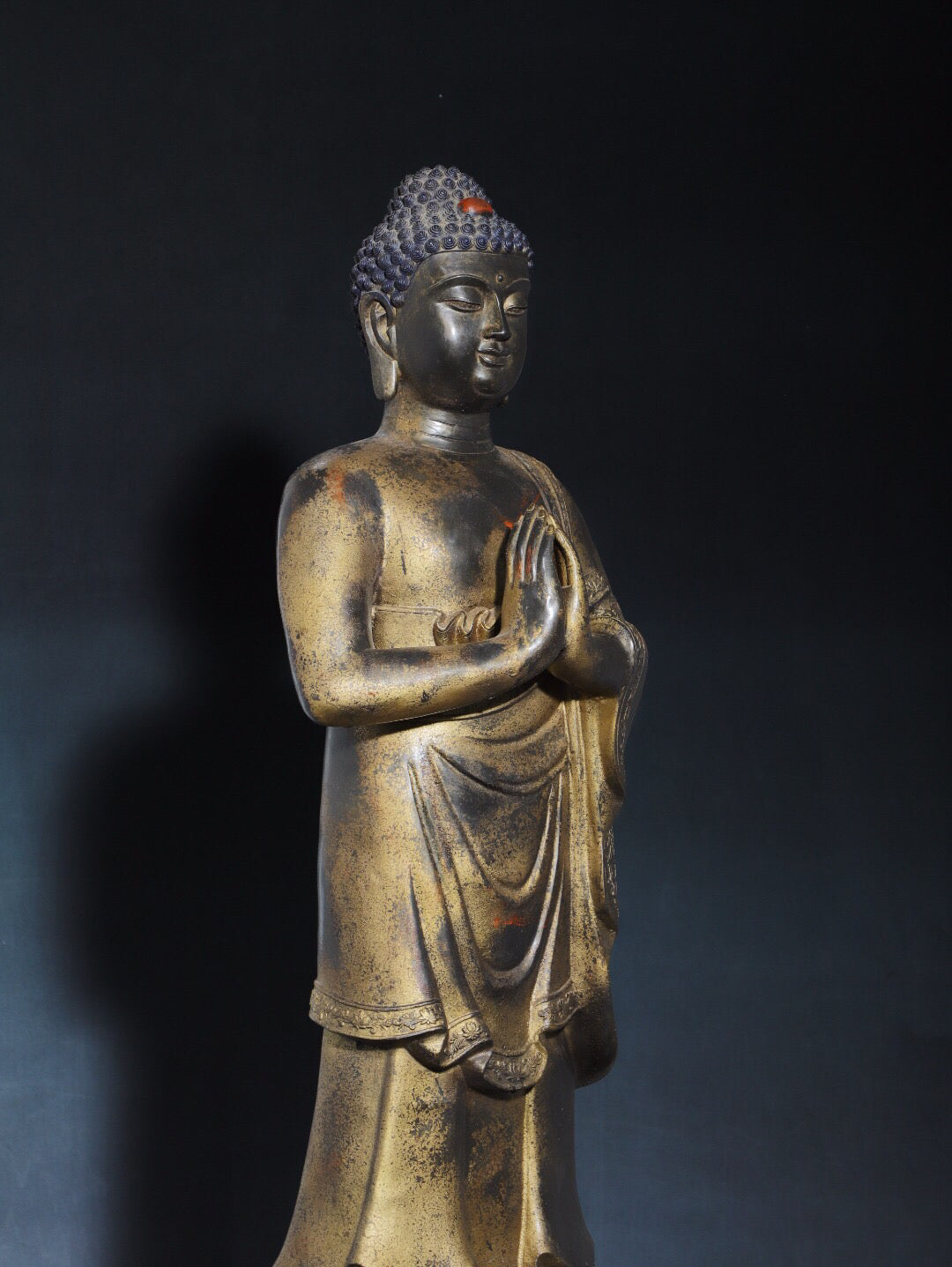 Chinese antique pure copper Buddha statue of the Great Sun Tathagata