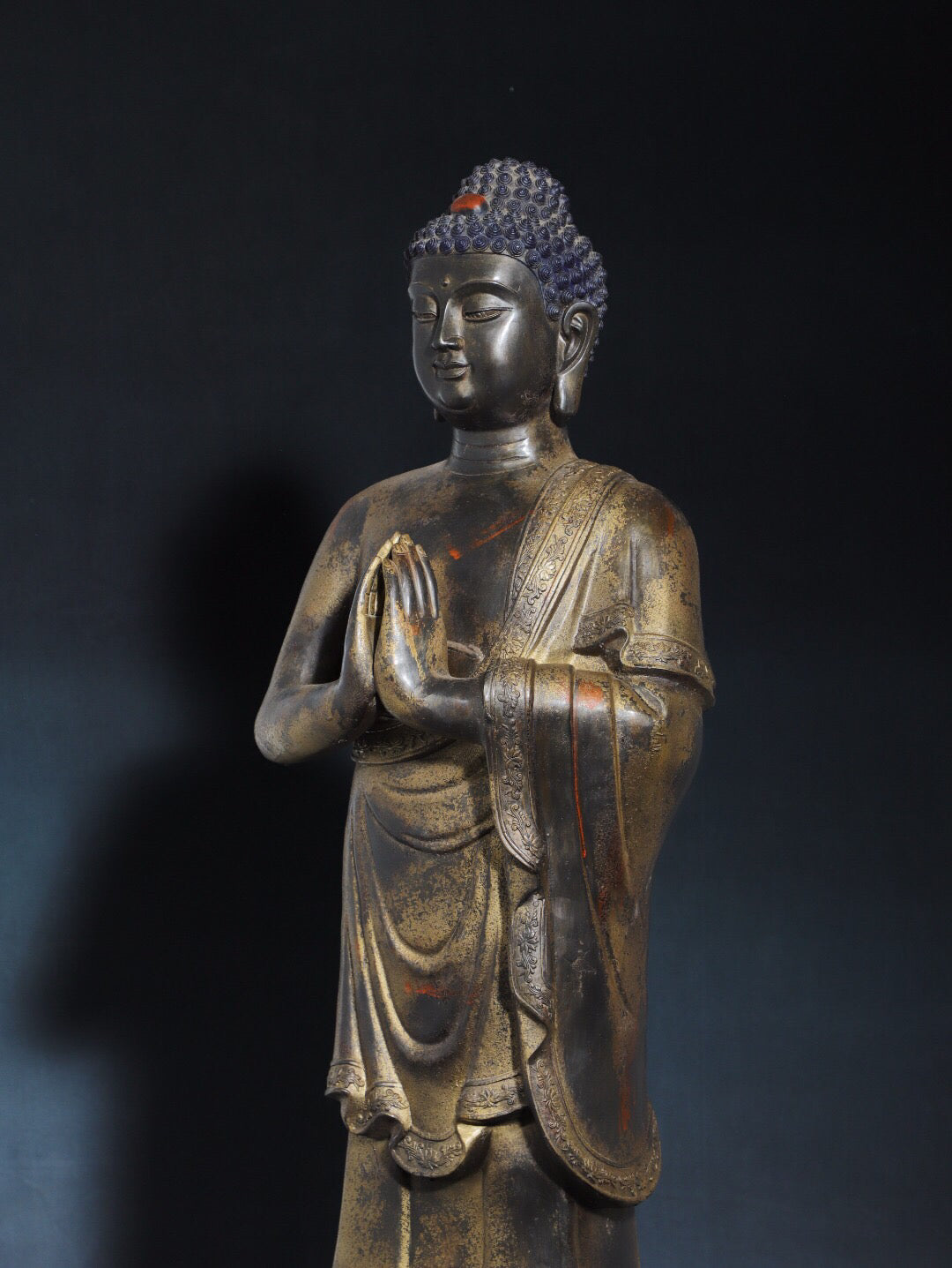 Chinese antique pure copper Buddha statue of the Great Sun Tathagata