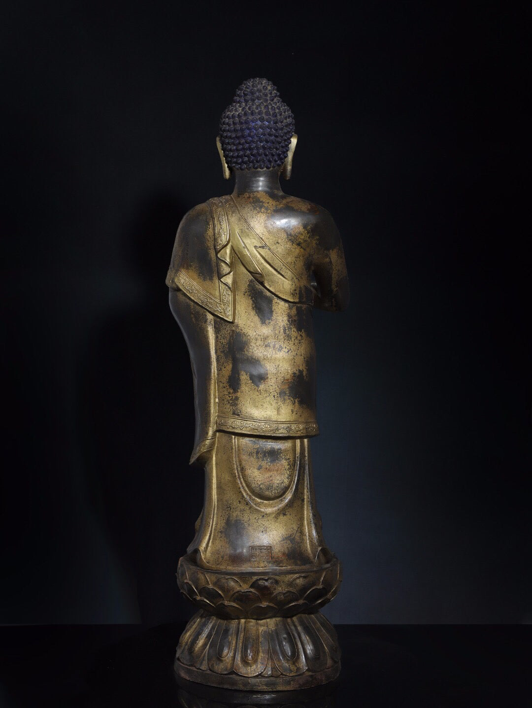 Chinese antique pure copper Buddha statue of the Great Sun Tathagata