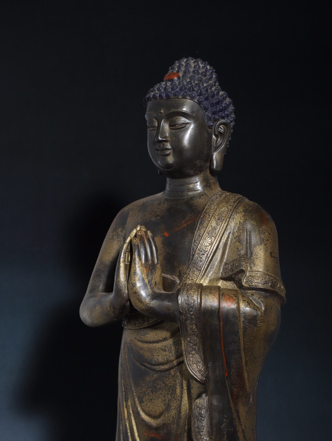 Chinese antique pure copper Buddha statue of the Great Sun Tathagata