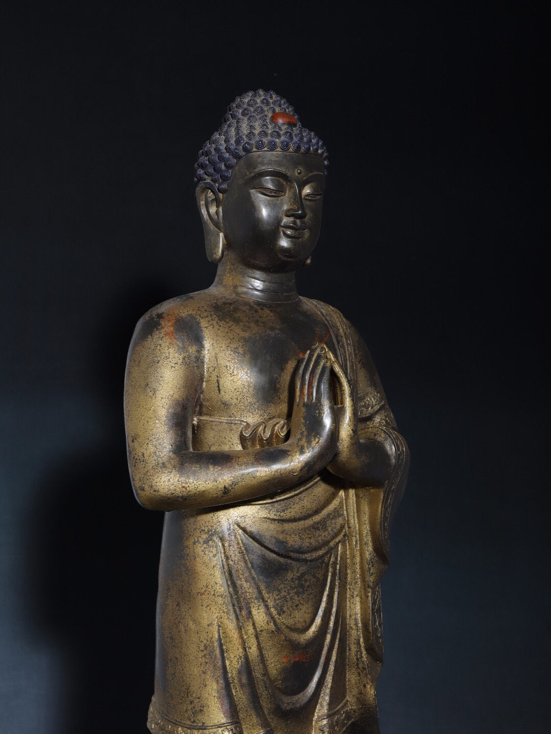 Chinese antique pure copper Buddha statue of the Great Sun Tathagata