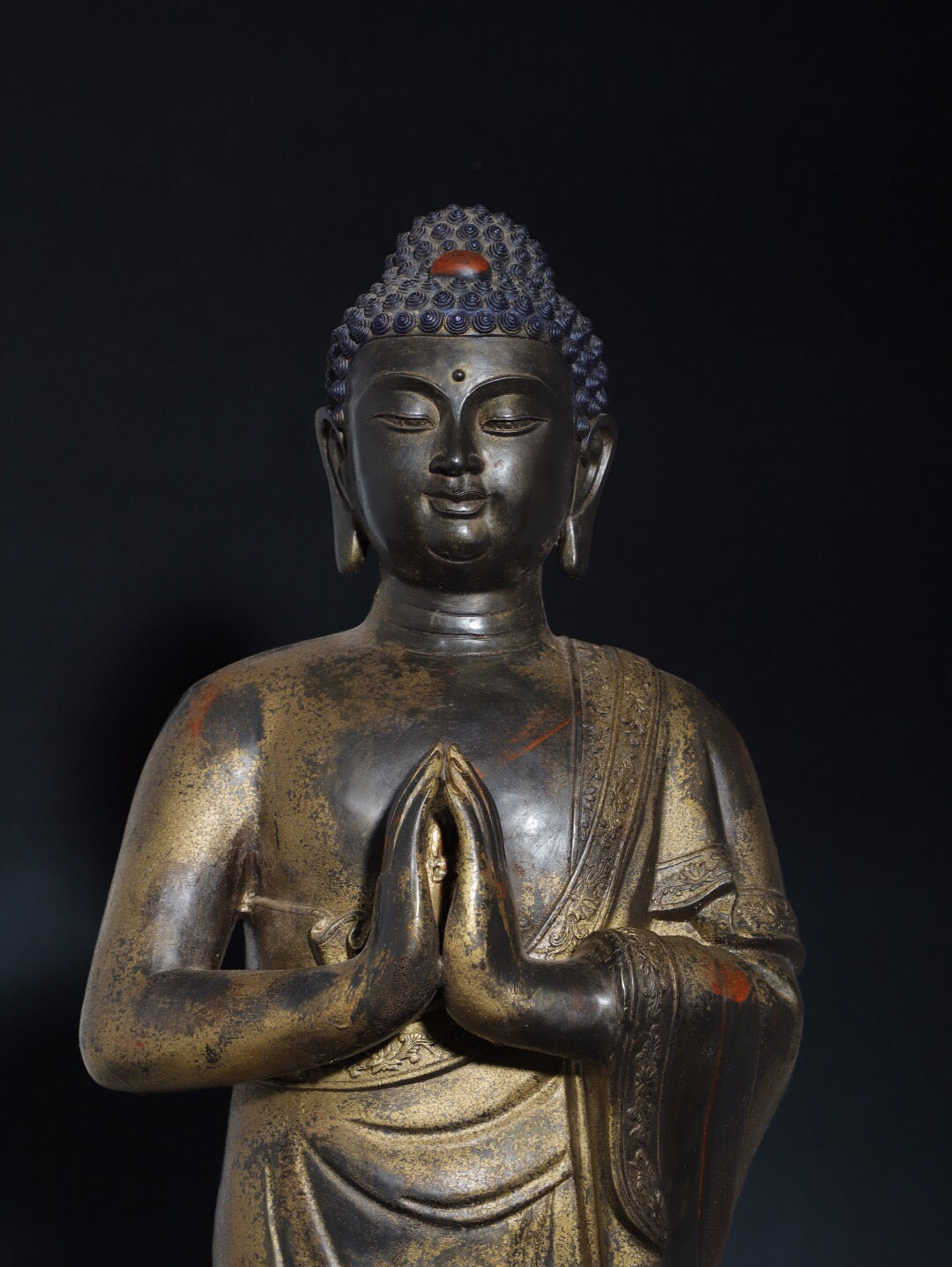 Chinese antique pure copper Buddha statue of the Great Sun Tathagata