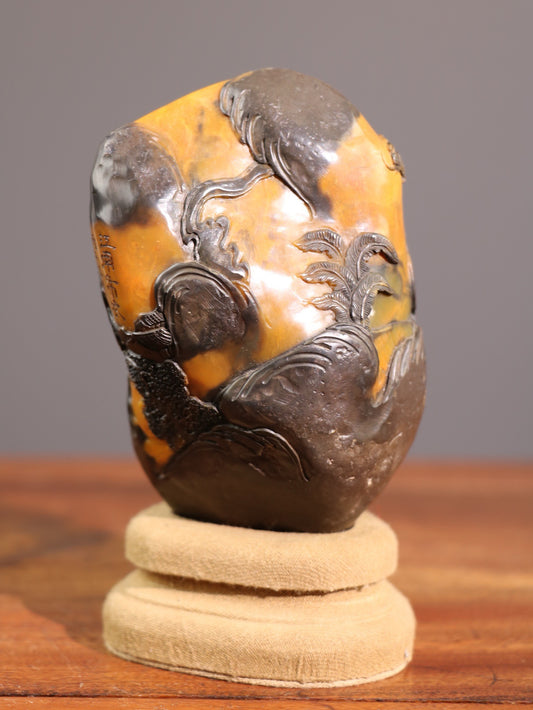Chinese antique Tian Huangshi finely carved old leisurely chapter ornaments