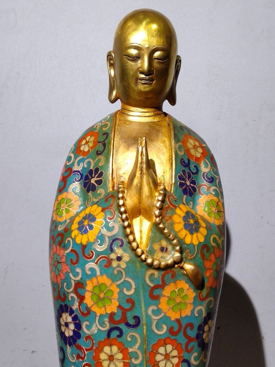 Chinese Antique Pure Copper Enamel Color • Ksitigarbha Bodhisattva