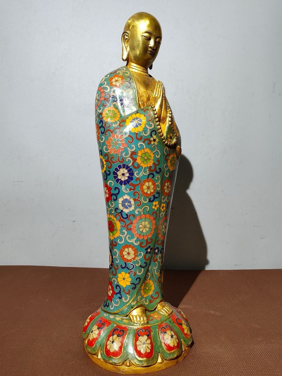 Chinese Antique Pure Copper Enamel Color • Ksitigarbha Bodhisattva