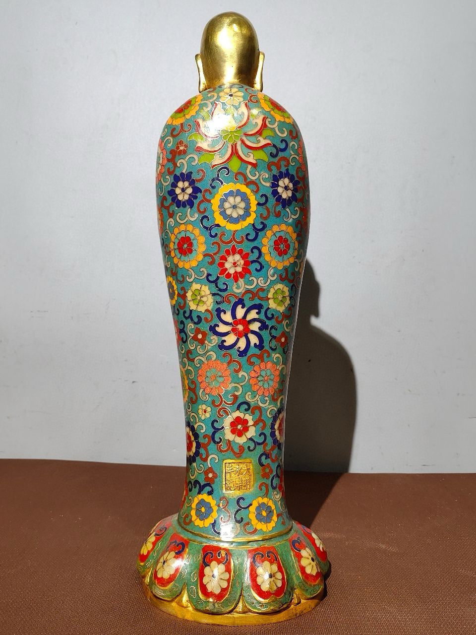 Chinese Antique Pure Copper Enamel Color • Ksitigarbha Bodhisattva