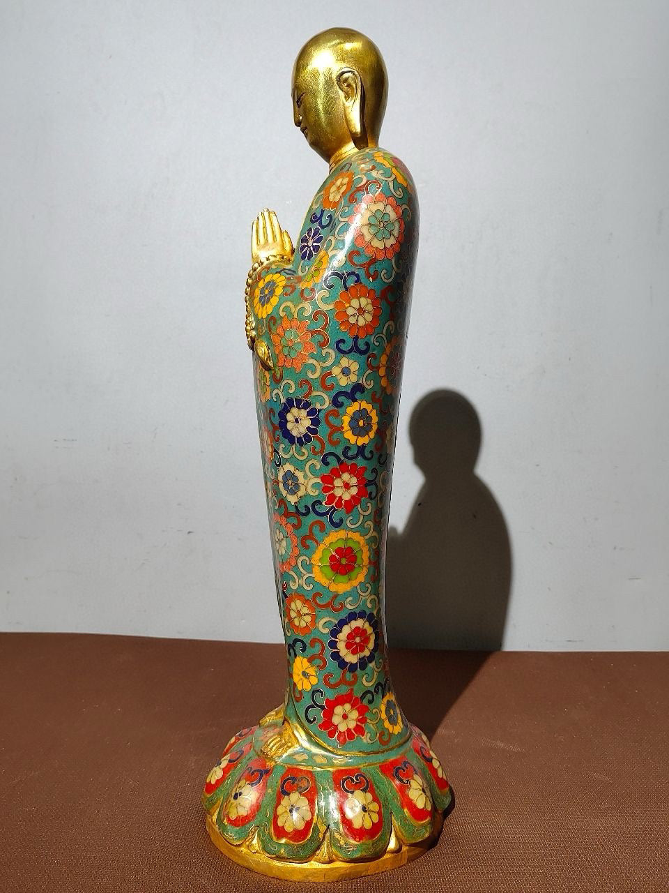 Chinese Antique Pure Copper Enamel Color • Ksitigarbha Bodhisattva