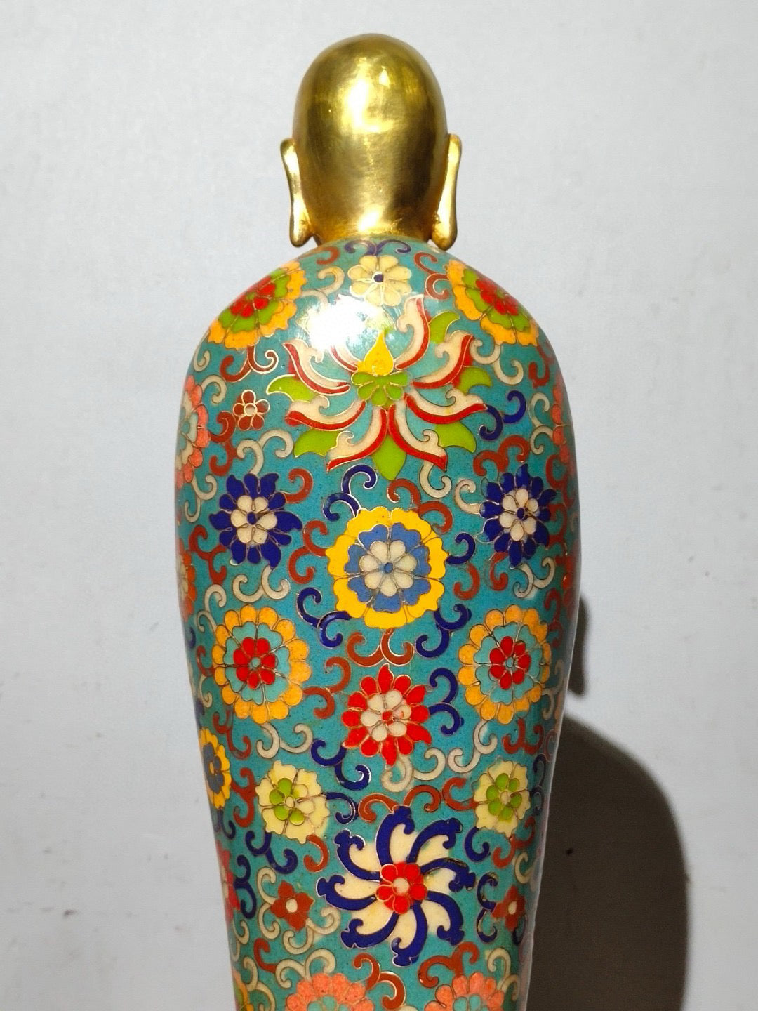 Chinese Antique Pure Copper Enamel Color • Ksitigarbha Bodhisattva