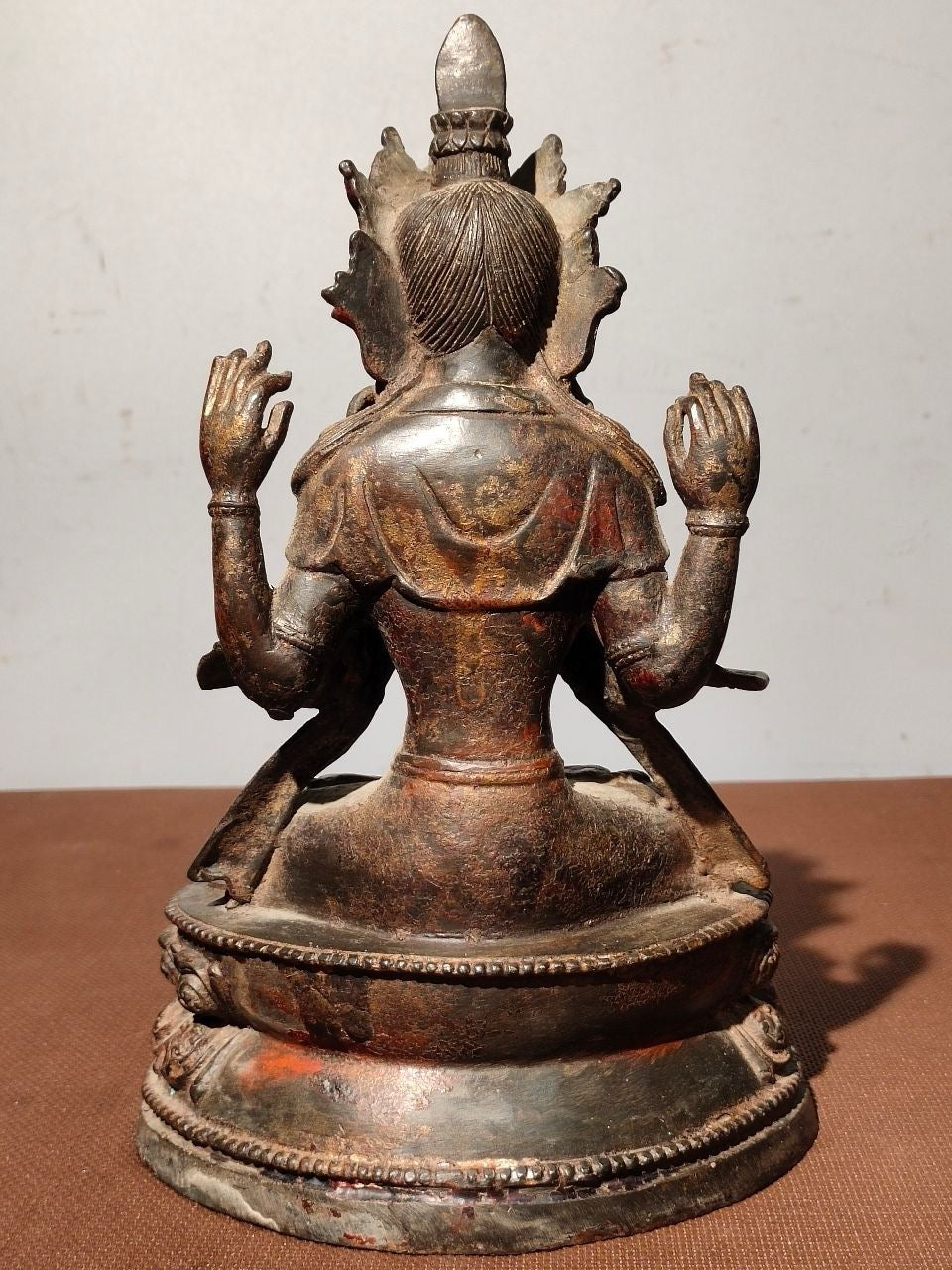 Chinese antique pure copper [Four armed Guanyin Bodhisattva]