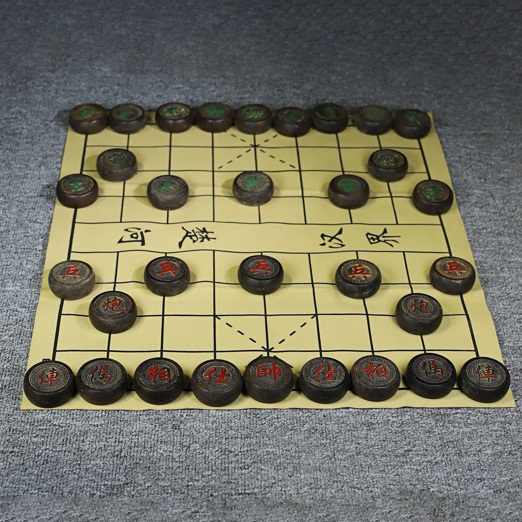 A set of black sandalwood chess