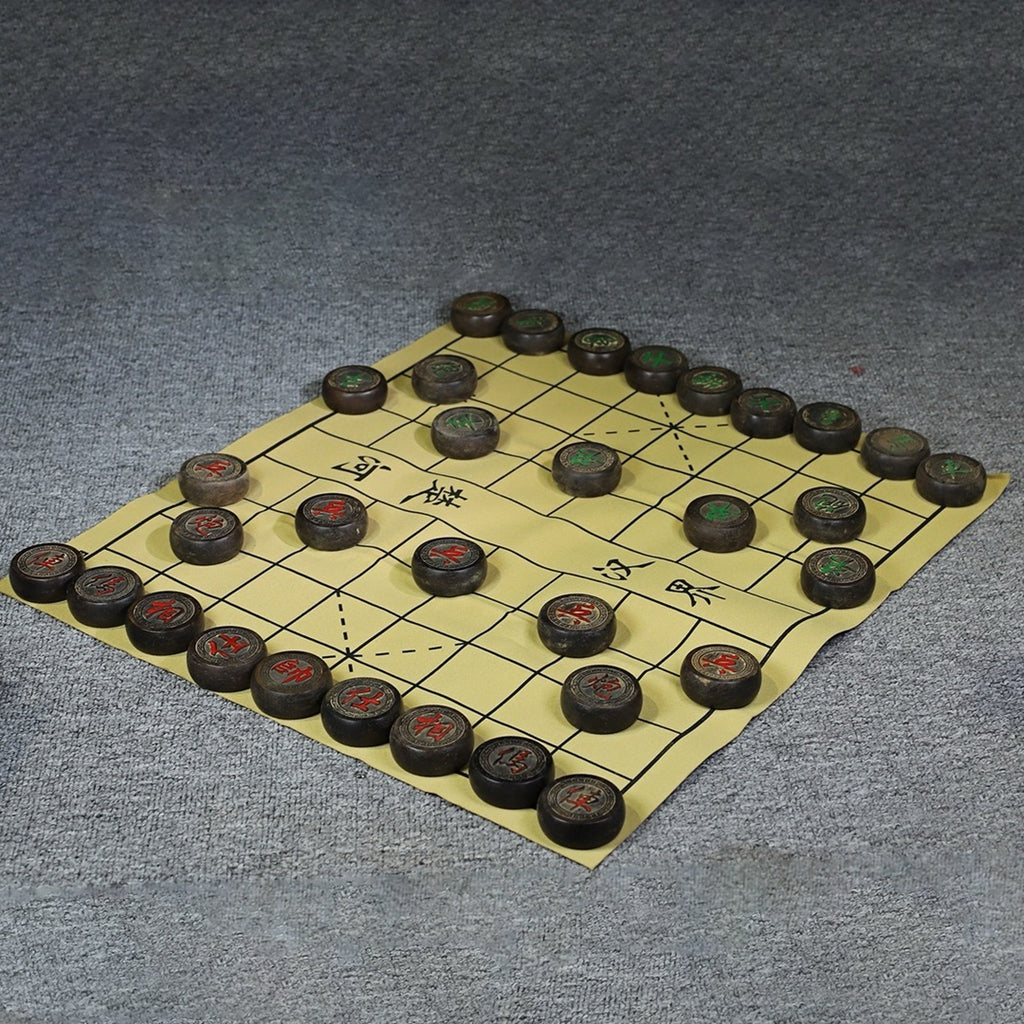 A set of black sandalwood chess