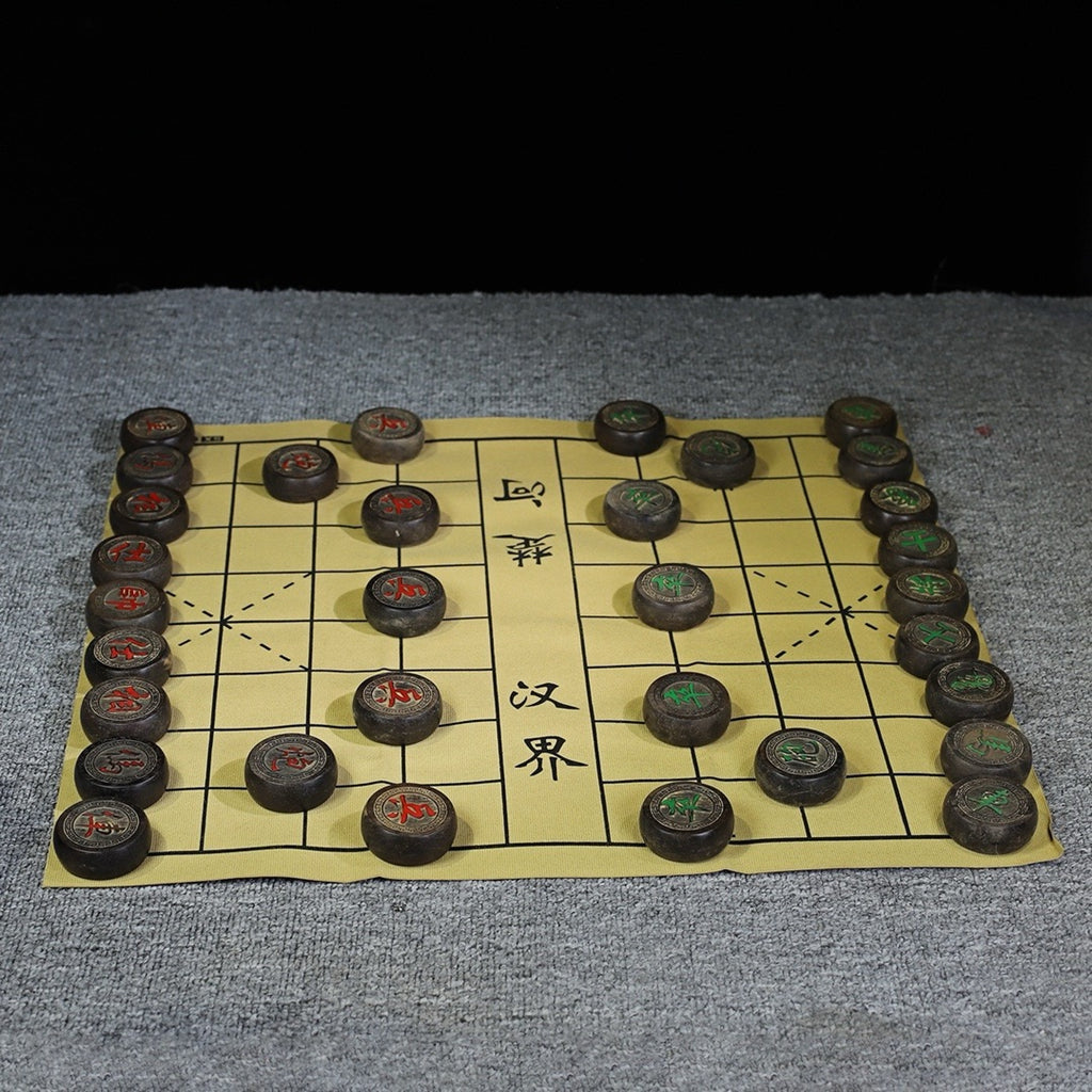A set of black sandalwood chess