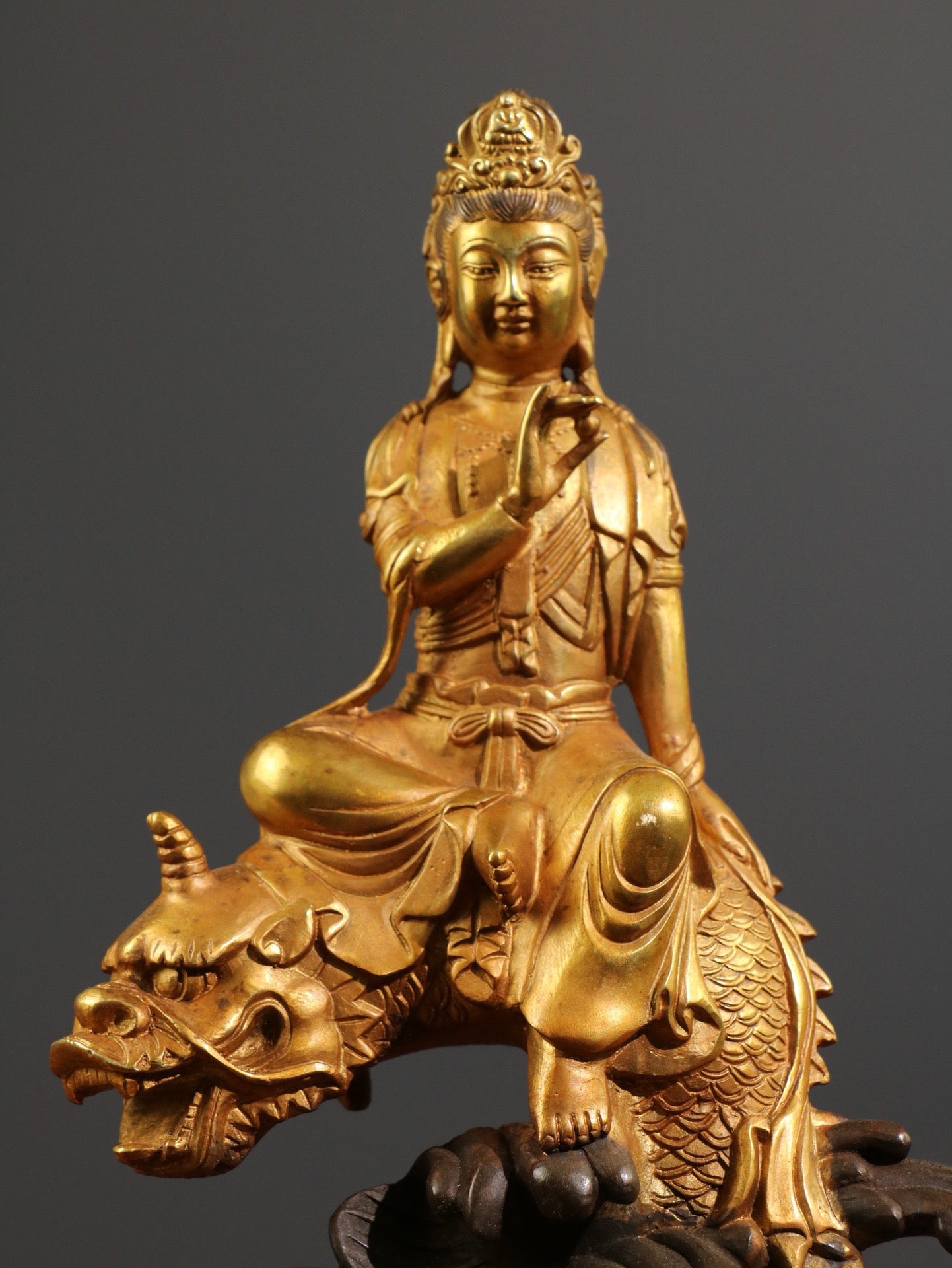 Chinese antique pure copper Guanyin Bodhisattva