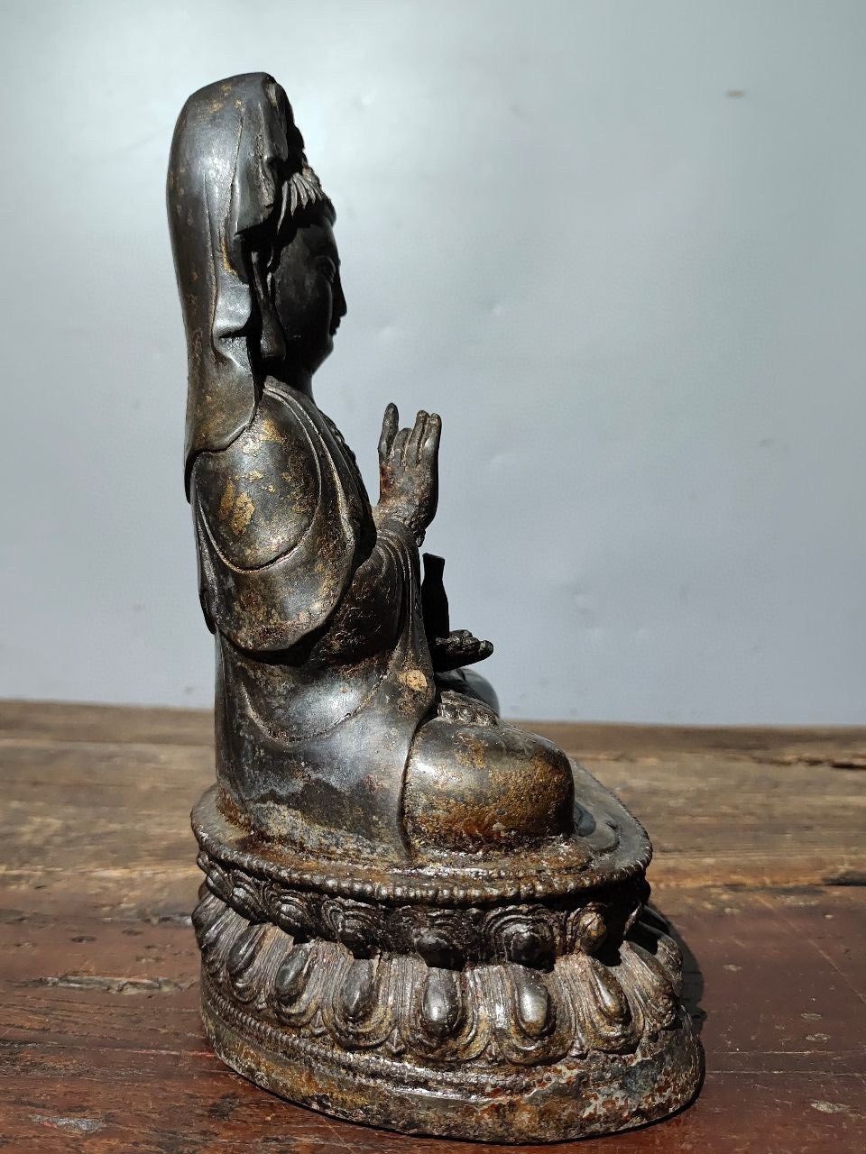 Chinese antique pure copper [Pure Bottle Guanyin] Bodhisattva statue