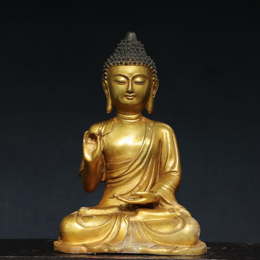Chinese antique pure copper Buddha statue of the Great Sun Tathagata