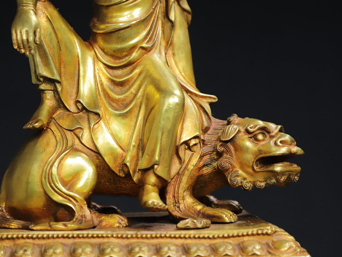 Bronze gilded Buddha statue of Manjushri Bodhisattva