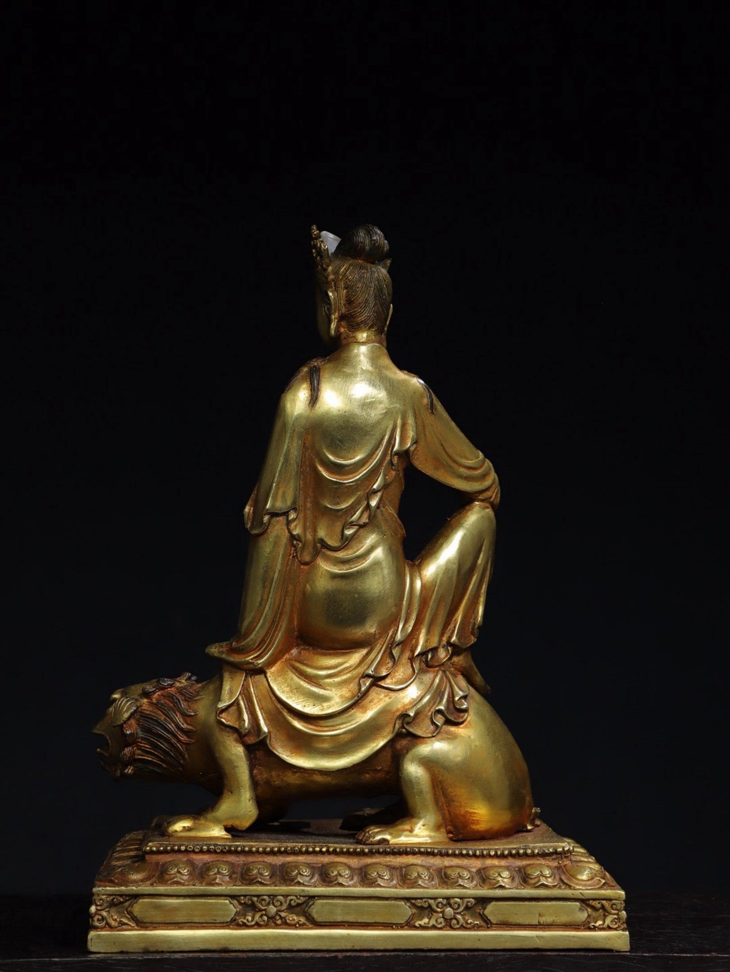 Bronze gilded Buddha statue of Manjushri Bodhisattva