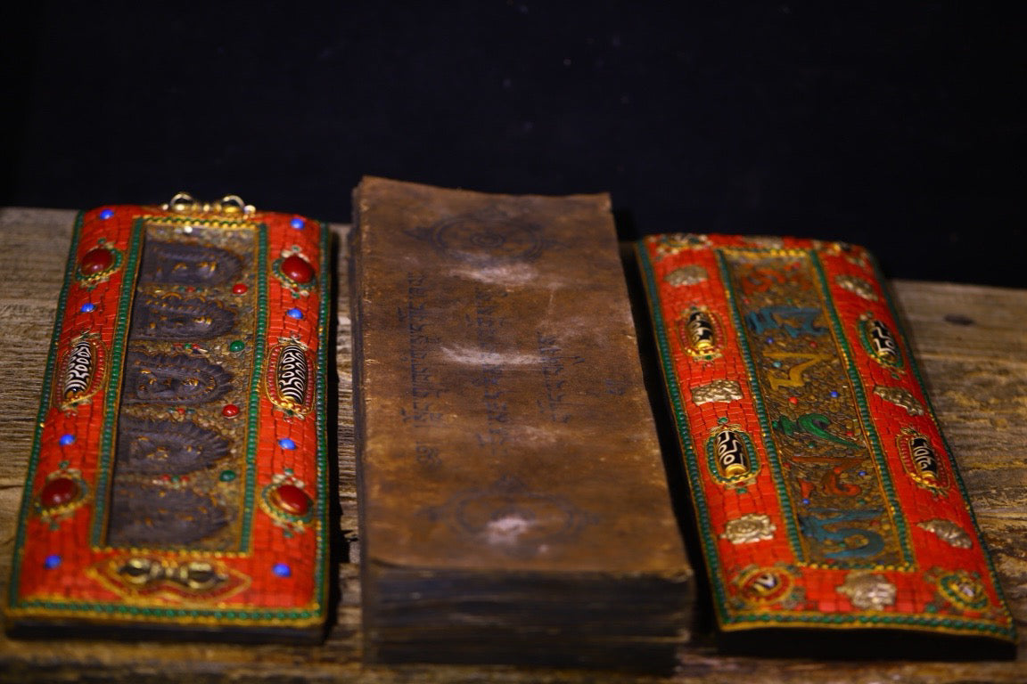 High monk hand drawn old scriptures