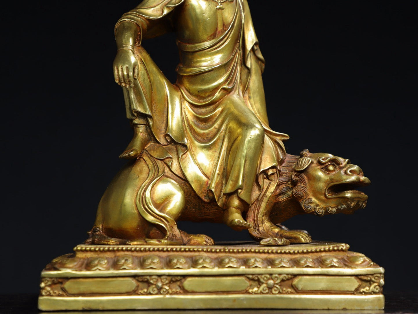 Bronze gilded Buddha statue of Manjushri Bodhisattva