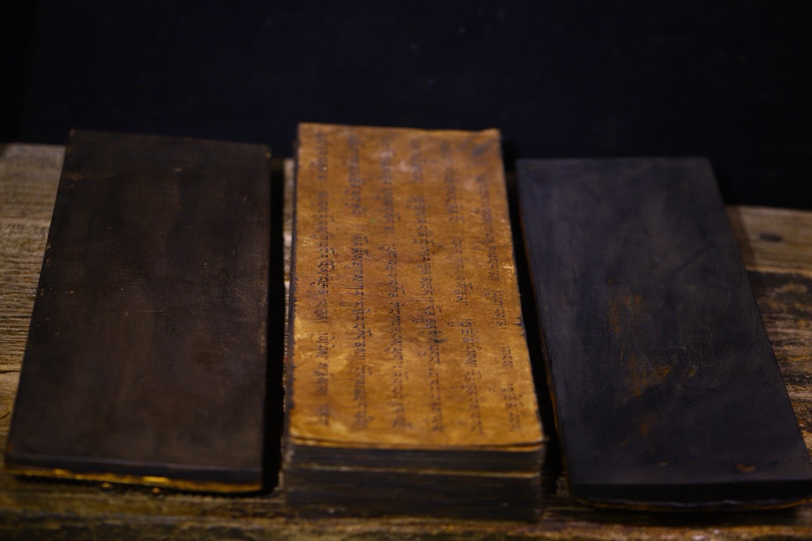 High monk hand drawn old scriptures