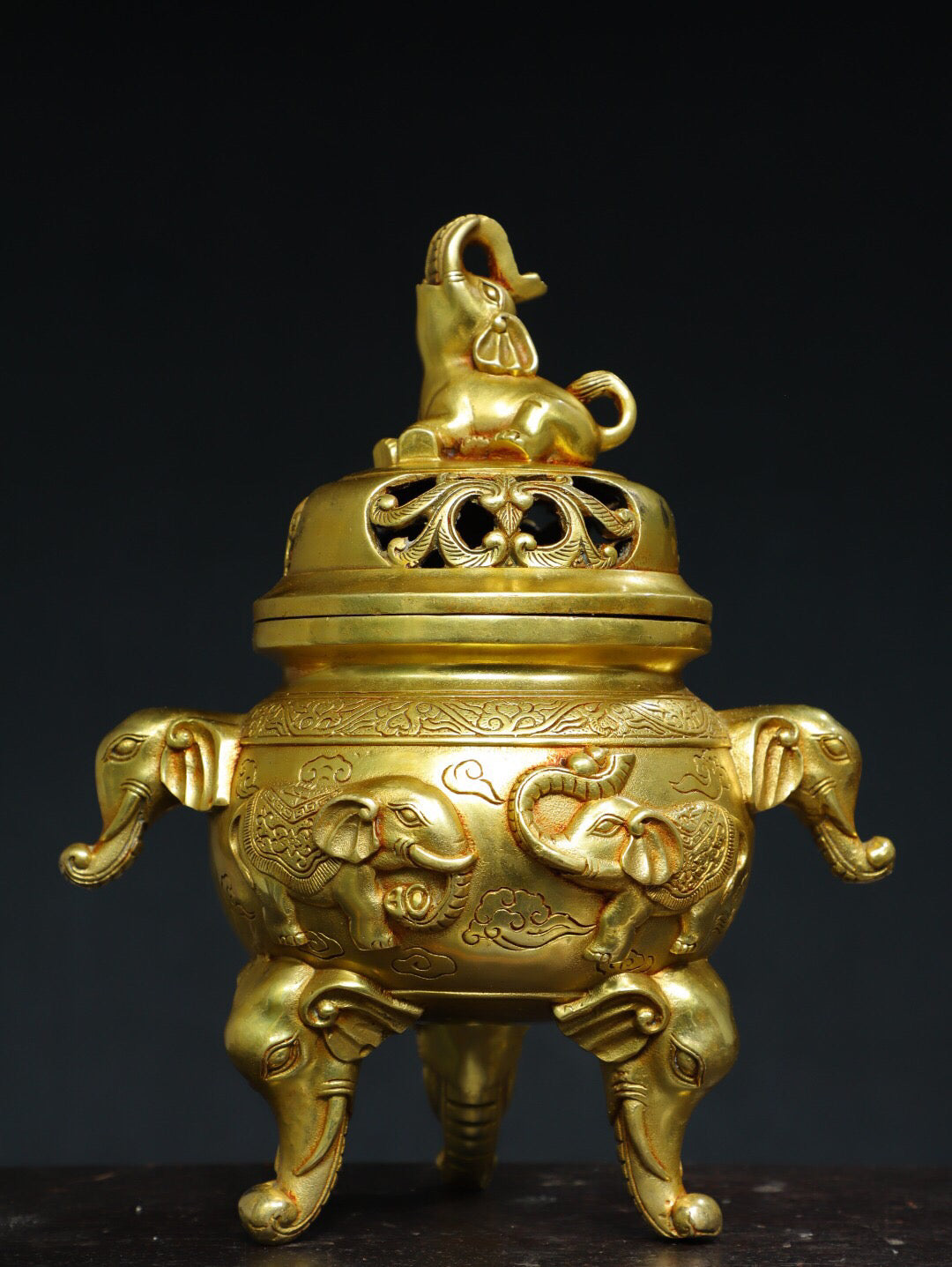 Chinese Antique Pure Copper [Taiping Elephant] Incense Burner Incense Burner