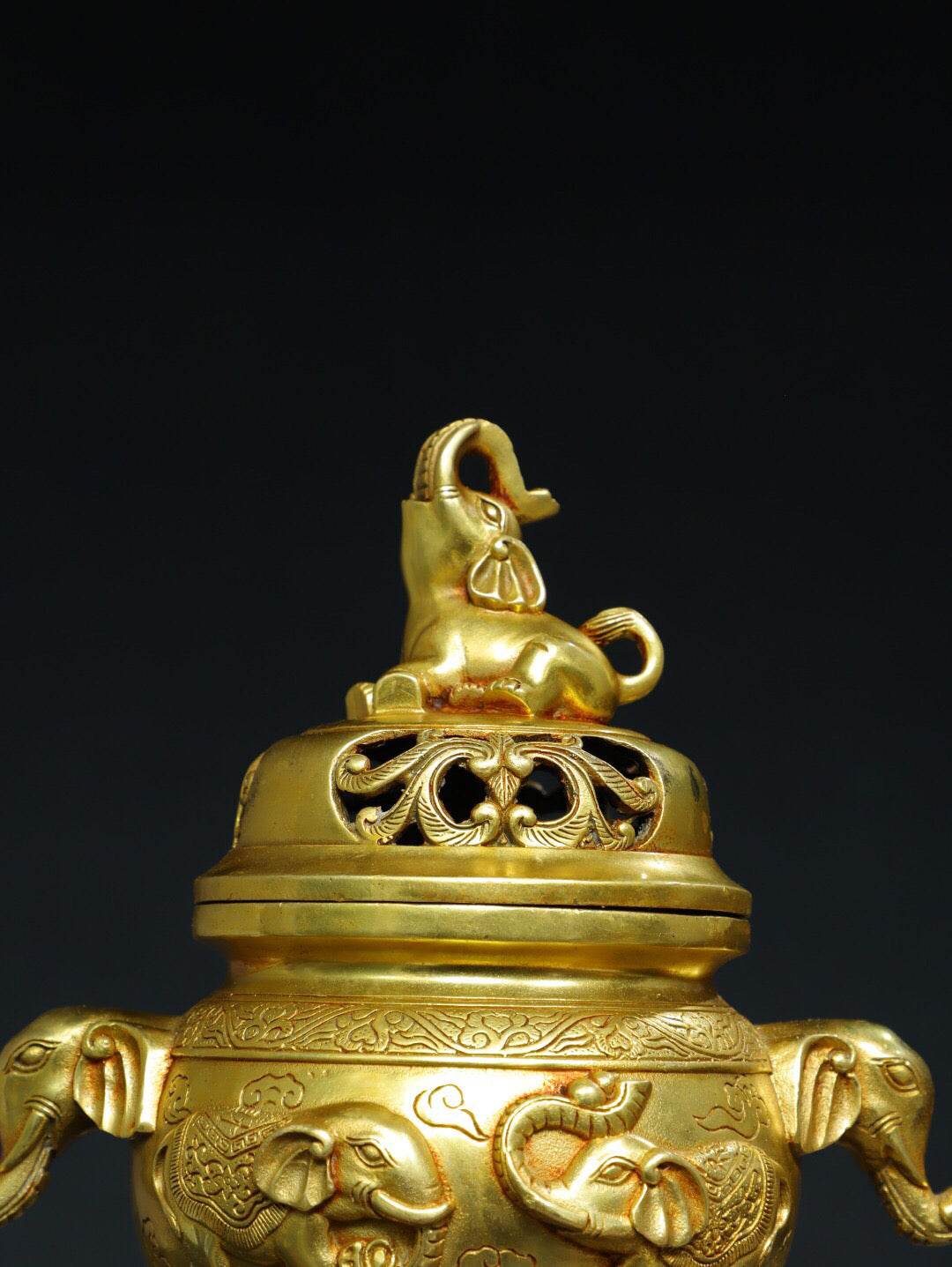 Chinese Antique Pure Copper [Taiping Elephant] Incense Burner Incense Burner