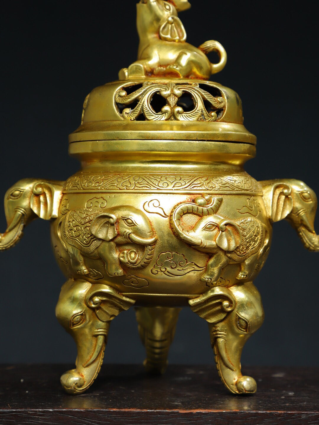 Chinese Antique Pure Copper [Taiping Elephant] Incense Burner Incense Burner