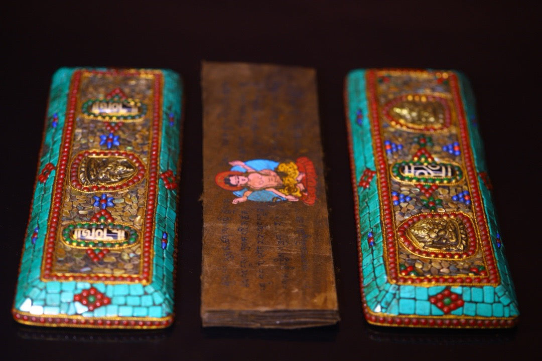 High monk hand drawn old scriptures