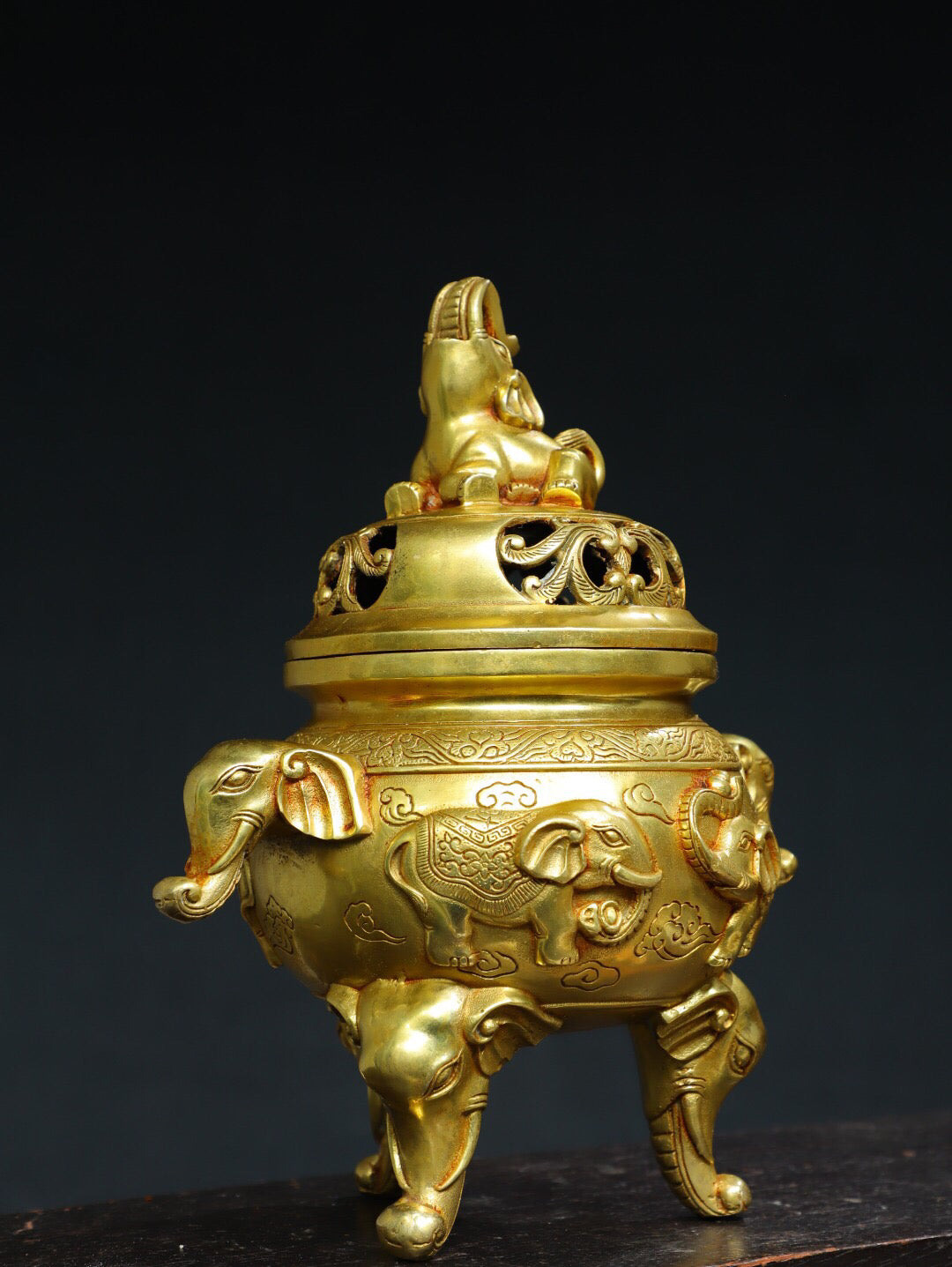 Chinese Antique Pure Copper [Taiping Elephant] Incense Burner Incense Burner
