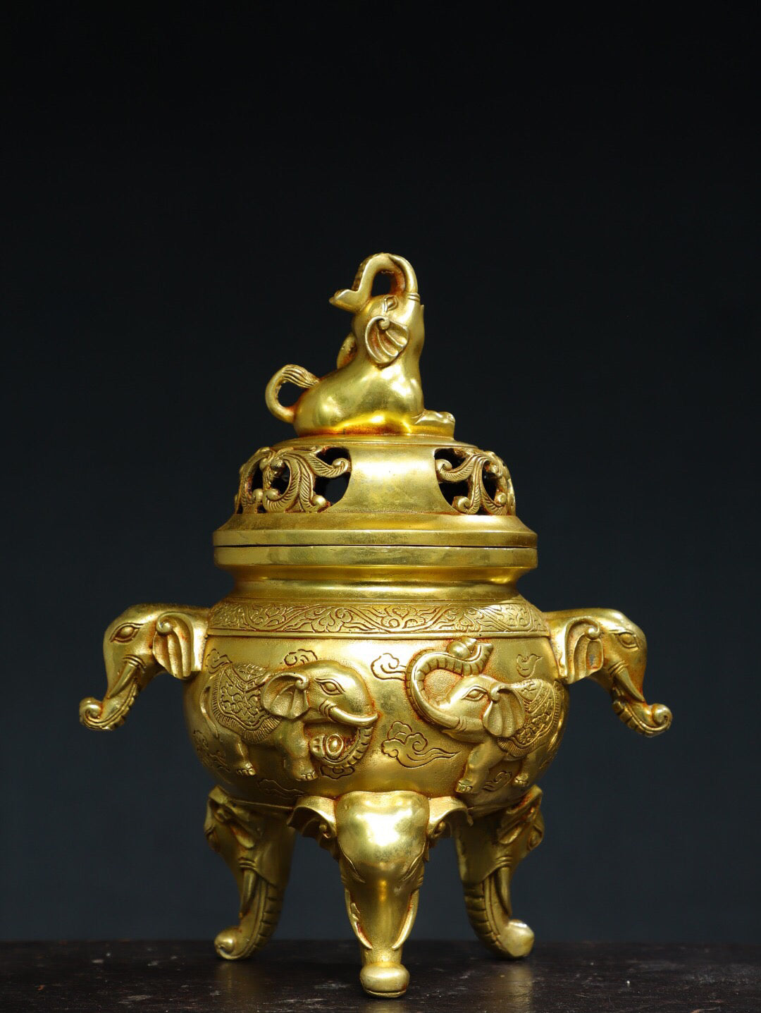 Chinese Antique Pure Copper [Taiping Elephant] Incense Burner Incense Burner