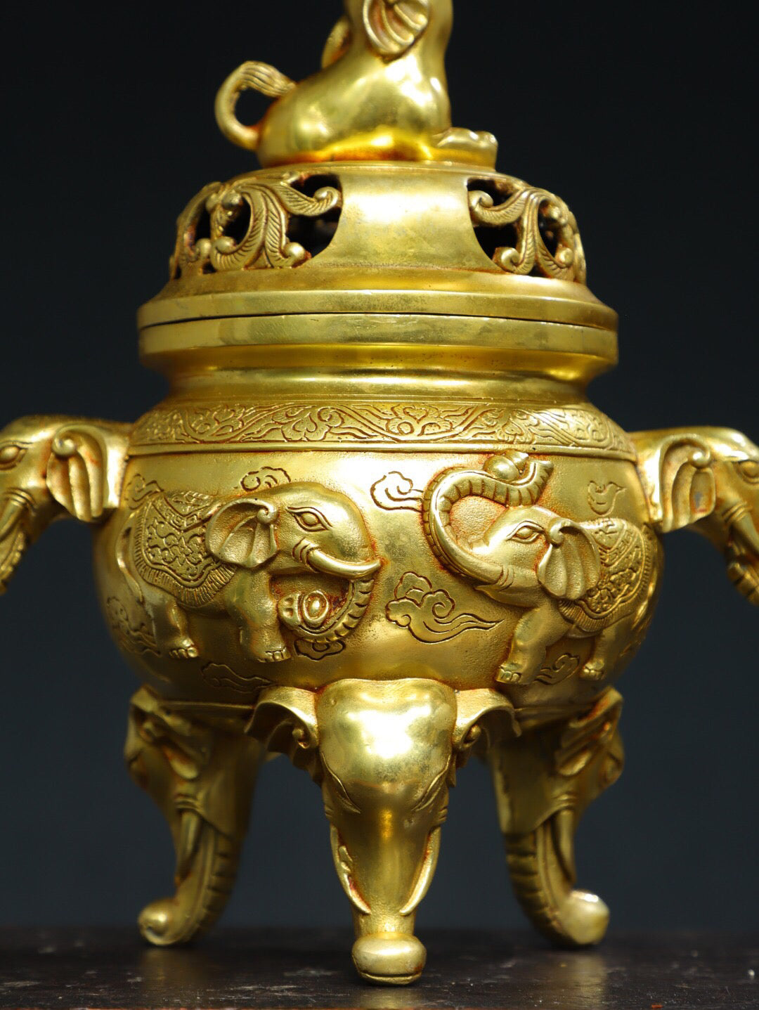 Chinese Antique Pure Copper [Taiping Elephant] Incense Burner Incense Burner