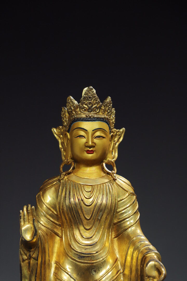 Chinese antique pure copper Buddha statue from Northern Wei Dynasty